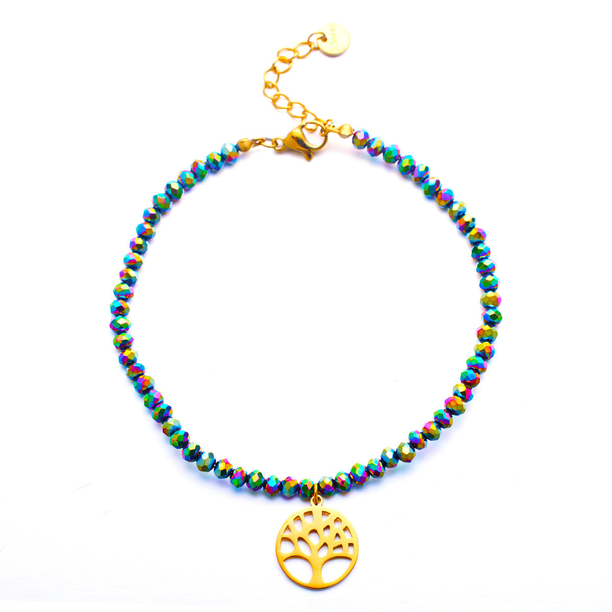 Wholesale Vintage Gold Bohemian Style Beaded Titanium Steel Bracelet